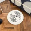 Tappeti bianchi tappeto tigre artistico creativo bricio nero tappeto lussuoso soggiorno tappeti decorativi camera da letto rotonda comoda tappeto morbido