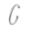 Fine 925 Sterling Silver Bracelets Elegant Twisted Wire Bangle For Women Fashion Party Wedding Jewelry Christmas Gift 240424
