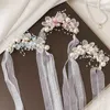 Bijoux de cheveux de mariage Bands de cheveux de fleurs de perle bande pour les enfants enfants élégants anniversaire de mariage cheveux floraux cerceau guirlande coureurs de couronnes