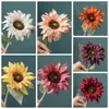 Decorative Flowers 42cm Artificial Sunflower Long Stem Silk Fake Sunflowers Decoration For Outdoor Home Wedding Birthday Party Single Bulk