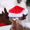 猫のアパレルクリスマスサンタ帽子猫ペットの縞模様のマルチカラードレスアップヘッドウェアクリスマスパーティーの装飾