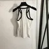 Elegante linha camisole colete feminino impressão simples slim tops designer tampas de pescoço redondo clássicas