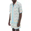 24SS CASA Bulca Nowa jedwabna koszulka Silk Silk Casual Shirt Men and Women Summer Wzór Wakacyjny Spokojny wypoczynek luźne hawajskie koszulę z krótkim rękawem Casabulc Trendy Tops