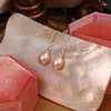 Boucles d'oreilles en peluche S925 Sterling Silver Natural Natural Natural Ewater Pearls en forme de riz Perles de riz 7 mm Modèles classiques simples de bijoux classiques