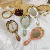 Mirrors Vintage Cute Creative Mini Hand Mirrors Makeup Vanity Mirror Metal Folding Handheld Cosmetic Mirror With Handle For Gifts