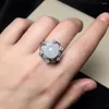 Кластерные кольца kjjeaxcmy fine jewelry 925 стерлингового серебряного серебряного инкрустации Gem Natural White Jade WQMan Женский кольцо.
