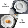 Dinnerware Sets 4 Pcs Appetizer Tray Shell Dish Western Plate Ceramic Salad Multi-function Plates Creative Dessert Trays White