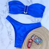 Strapless Push Up Swimwear Femmes Sexy Bikini Sets 2024 Summer Fashion Micro Low Raise Maillots de Bain Femme 240417