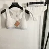 Kvinnor sportig bh kort set wirefree underkläder lyxdesigner beskurna tank tops kort sexig ärmlös träning vit svart underkläder