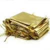 Bags 100pcs/lot 10x12cm Golden/Silver Color Drawstring Pouch Bag For Christmas Wedding Party Jewelry Gift Packaging Bags