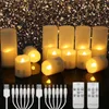 Wiederaufladbare LED -Kerzen von USB -Timer Fernflackern Flammen Hochzeits Geburtstag Home Decor Teelights Charger Candle Lampe 240417