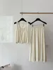 Robes de travail Sweet Girl Suit Femal's Summer Loose sans manches Verse High Waited A-Line Long jupe Two-Piece Fashion Female Vêtements