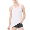 Men's Tank Tops T-Shirt Vest Men Polyester Sleeveless Summer Undershir Underwear White Black Breathable Brand