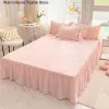 sets Princess estilo estilo coreano Salia Cama de cama bordada bordada de renda de renda de renda de tampa para meninas têxteis de luxo