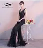 Abiti per feste Solovedress v Neck Affascinante abito da sera Abito da sera con paillettes di tulle con occasione formale ad alta fessura Vestidos E713