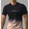 Męskie koszulki Męskie T-shirt styl gradientu Wzór druk męski wygodna elegancka koszulka z krótkim rękawem Szybkie suszenie Owwrotne odzież TOPSL2404