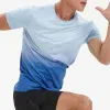 T-shirt Casual Sports Tee Training Run rapido a secco a secco a calcio traspirato a maniche di moda gradiente 3D da ginnastica da ginnastica da ginnastica da ginnastica