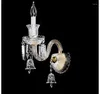 Wall Lamp Ly Golden Clear Crystal 2 Arms Sconces Home Bedroom Sconce LED K9 AC D