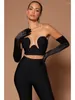 Women's Two Piece Pants Women Summer 2024 Sexy Strapless Backless Pink Black Bandage Set Celebrity Designer Fashion Pant Suits