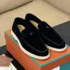 2024 Designer Casual Piano Shoes Loafers Flat Low Top Luxury Trainers Suede Cow Leather Oxfords Moccasins Summer Walk Comfort Loafer Slip On Rubber Sole Flats