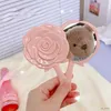 Mirrors Retro Rose Flower Shape 3D Stereo Cosmetic Makeup Compact Mirror 4 Colors Choose Hand Mirror Compact Mirror