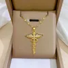 Pendant Necklaces Stailess Steel CZ Angle Wings Necklace Snake Ouroboros Magic Wand Caduceus Asclepius Necklaces Emergency Medical Movies Jewelry