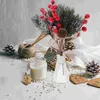 Fleurs décoratives 12 pcs Berries artificielles Consiements de pin de Noël décor de Noël POP