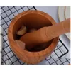 PESTLE MILLS Rolling Mill Grinder Manual Mosed Vitlök Pounder Abrader Stone Mortar Pepper Spice Kitchen Tools 4 8TQ C2 Drop Deliver Dhli2