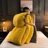 ベッドのためのジャスチック厚の暖かい冬のキルトをセットABバージョン二倍のベルベット羽毛布団カバー枕カバーフランネルの寝具クイーンサイズ