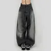 Jeans femininos Cargo de verão estilo bf moda retro solta fazer velhinha perna larga calça jeans longa meninas casuais s m l