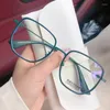 Lunettes de soleil Frames Fashion Square Anti-Blue Lunes Femmes 2024 Vintage Green Eyeglasses Cadre Female Optical Computer Spectacles