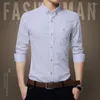 Chemises décontractées pour hommes 2024 Chemise de mode à manches longues Jacquard Weave Slim Fit Men Business Cotton Camisa Masculina 5xl