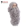 Peruklar Noel Noel Baba Saç Peruk+Sakal Set Cosplay Aksesuar Beyaz / Sarışın / Gümüş Gri Kıvırcık Peruk Erkekler Cadılar Bayramı Elbise Kostüm