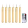 6x LED kaarsen 3d Wick Flameless Taper voor bruiloftsfeest 240417
