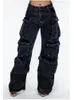 Jeans femminile 2024 -Selling Fashion American retry multi tasca donna hip-hop street sciolte casual dritti a gamba a gamba larga