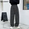 Men's Pants LUZHEN 2024 Spring Thickened Casual Plaid Printed Trendy Korean High Waist Elegant Stylish Straight Trousers LZ1978