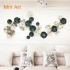 Figurine decorative leggero in ferro di lusso decorazione della parete della foglia di loto di loto ciondolo soggiorno nordico