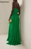 Casual jurken Waterarea Evening Banquet Party Big Swing Green Maxi Lang voor vrouwen Spaghetti Riem sexy club zomer verjaardagsjurk