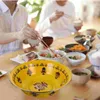 Dinnerware Sets Enamel Soup Bowl Filling Mixing Enameled Basin Salad Serving Utensils Lard Vintage Noodle Decorative