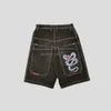 Herr jeans jnco y2k hip hop pocket baggy denim gym kvinnor 2023 sommar ny haruku gotiska män basket shorts streetwear