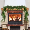 Decorative Flowers 2.7/1.8/1.5M Christmas Pine Garland Artificial Green Vine Holiday Decoration Outdoor Indoor For Stairs Railing Fireplace