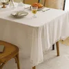 Tableau de nappe en dentelle blanche Coton Tapée rectangulaire Pièce de thé Mantel Mantel Mantel