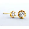 Mit Zertifikat D Farbe 65 mm 1ct Ohrringe für Frauen Gelbgold Top -Qualität Pass Diamond Test Hochzeit Schmuck 240403