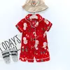 1 2 3 4 Years Toddler Girls Silk Satin Pajamas Sets Cartoon Baby Sleepwear Suits Casual Home Wear Clothes Kids Loungewear 240418