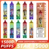 Europa Warehouse Stag Bar Star 15000 Puffs wegwerp vapes Elektronische sigarettendamp Pen Oplaadbare luchtstroom Verstelbaar 22 ml 15k 20k elf Geek Crown Puff Apparaat