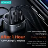 Laddare USAMS 245W Digital Display Fast Car Charger för iPhone iPad MacBook 5 Ports USB A C Snabbladdare för Huawei Xiaomi Samsung