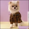 Hundkläder designer hundkläder märken kläder med klassiska jacquard bokstavsmönster varm husdjur tröja för små medelstora hundar katt wi bat dhltw
