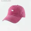 Ball Caps Bear Broidered Baseball Hat Womens Cotton Wash Baseball Chapeau extérieur Sports Bouton rembourré Hatte respirant Sun Sun Q240425