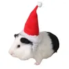 Hondenkleding Pet Santa Claus Cap Hamster Festival Kostuum Kerstmishoed Guinea Vigratten Kleine dieren Hoofdaccessoires