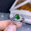 Klusterringar kjjeaxcmy boutique smycken 925 sterling silver inlagd naturlig diopside ädelsten kvinnlig lyxring stöddetektering